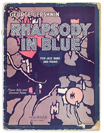 GERSHWIN, GEORGE. Piano solo and second piano score for "Rhapsody in Blue" Signed and Inscribed,
